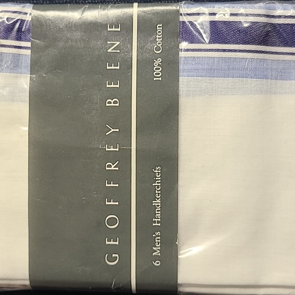 Vintage Geoffrey Beene 6pk 100% Cotton Handkerchiefs - Picture 2 of 3
